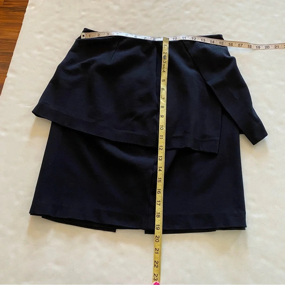 Worth Peplum Skirt Womens 6 Small Black Layered Knit Shirt Professional Workwear - Picture 8 of 8